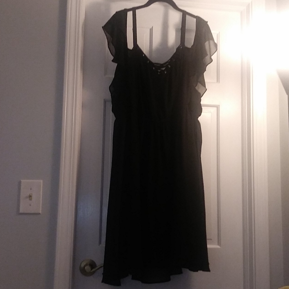 Black Summer Dress Cold Shoulder